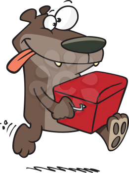 Royalty Free Clipart Image of a Bear Stealing a Cooler