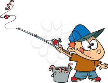 Royalty Free Clipart Image of a Boy Fishing