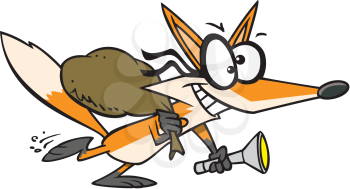 Royalty Free Clipart Image of a Fox Thief