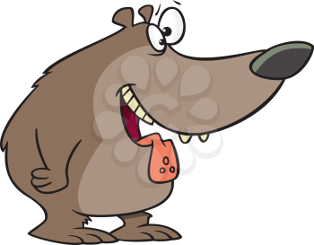 Royalty Free Clipart Image of a Hungry Bear