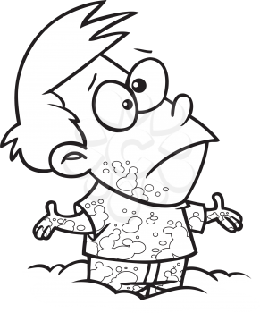 Royalty Free Clipart Image of a Boy Covered in Mud