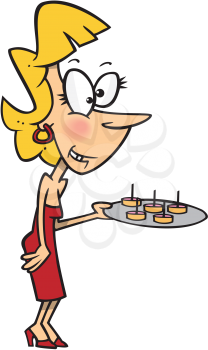 Royalty Free Clipart Image of a Party Hostess