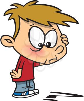 Royalty Free Clipart Image of a Boy Thinking