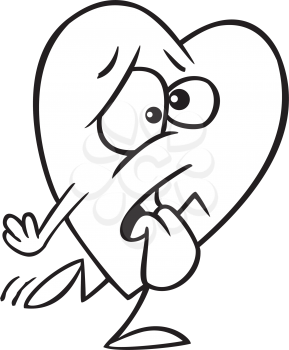 Royalty Free Clipart Image of a Tired Heart