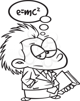 Royalty Free Clipart Image of a Young Einstein