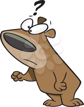 Royalty Free Clipart Image of a Bear With a Question Mark