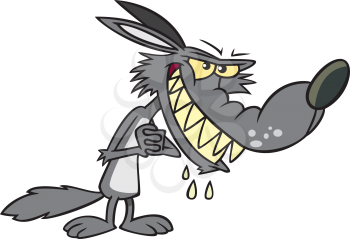 Royalty Free Clipart Image of a Bad Wolf