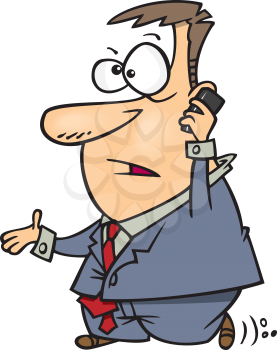 Royalty Free Clipart Image of a Guy Talking on a Cellphone