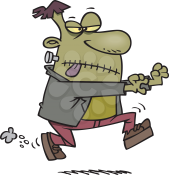 Royalty Free Clipart Image of a Monster Running