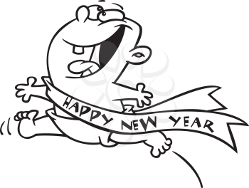 Royalty Free Clipart Image of a New Year's Baby