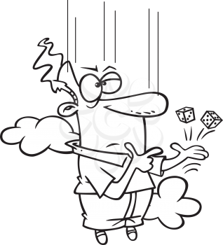 Royalty Free Clipart Image of a Guy Falling From the Sky
