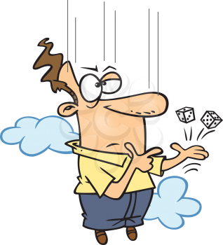 Royalty Free Clipart Image of a Guy Falling From the Sky