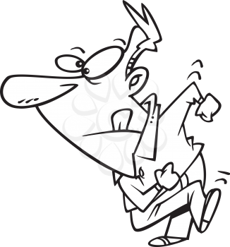 Royalty Free Clipart Image of a Guy Ready to Run