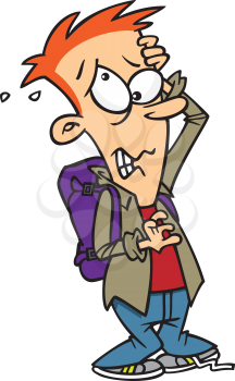 Royalty Free Clipart Image of a Guy Stressed Out