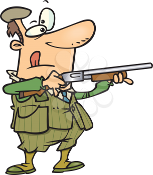 Royalty Free Clipart Image of a Guy With a Gun