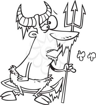 Royalty Free Clipart Image of a Frozen Devil
