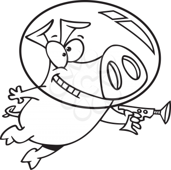 Royalty Free Clipart Image of a Space Pig