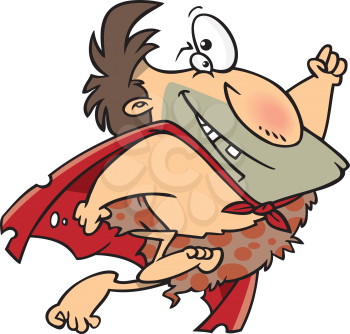Royalty Free Clipart Image of a Super Caveman