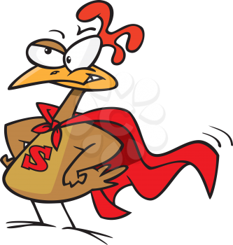 Royalty Free Clipart Image of a Super Chicken
