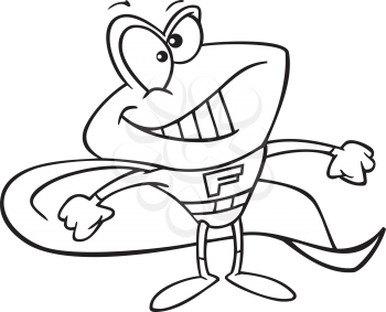 Royalty Free Clipart Image of a Super Frog