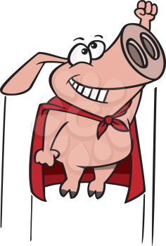 Royalty Free Clipart Image of a Superhero Hog