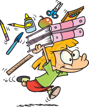 Royalty Free Clipart Image of a Keen Student