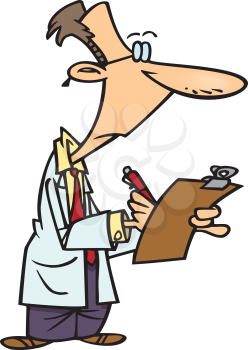 Royalty Free Clipart Image of a Guy With a Clipboard