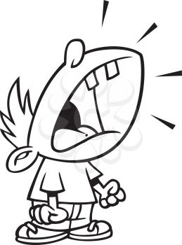 Royalty Free Clipart Image of a Child Throwing a Tantrum
