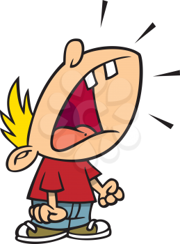 Royalty Free Clipart Image of a Child Throwing a Tantrum