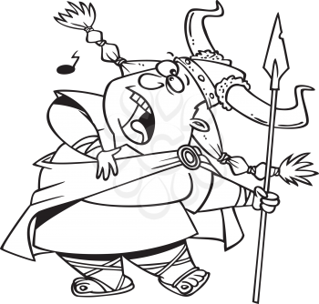 Royalty Free Clipart Image of a Singing Viking Lady
