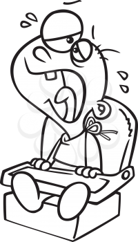 Royalty Free Clipart Image of a Crying Baby