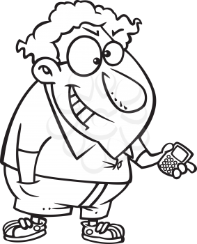 Royalty Free Clipart Image of a Guy With a Remote