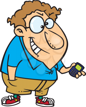 Royalty Free Clipart Image of a Guy With a Remote