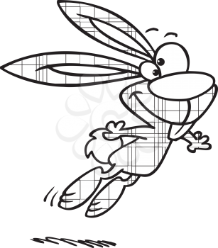 Royalty Free Clipart Image of a Jumping Bunny
