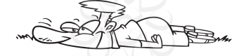 Royalty Free Clipart Image of a Guy Lying on the Grass