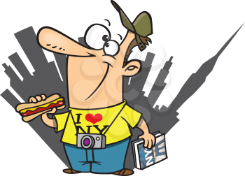 Royalty Free Clipart Image of a New York Tourist