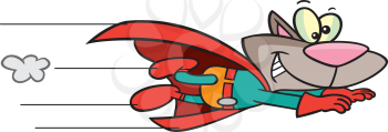 Royalty Free Clipart Image of a Superhero Cat