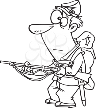 Royalty Free Clipart Image of a Civil War Soldier