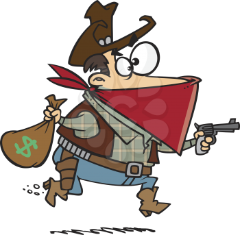 Royalty Free Clipart Image of an Outlaw
