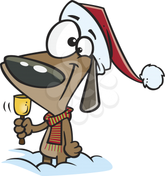 Royalty Free Clipart Image of a Christmas Dog
