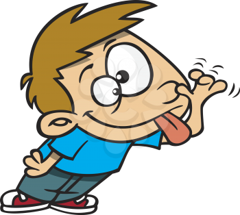 Royalty Free Clipart Image of a Boy Making a Gesture
