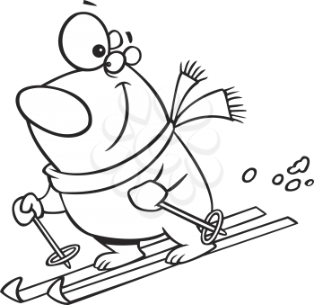 Royalty Free Clipart Image of a Bear Skiing