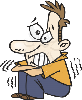 Royalty Free Clipart Image of a Shaking Man