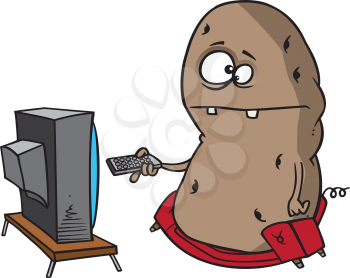Royalty Free Clipart Image of a Couch Potato
