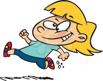 Royalty Free Clipart Image of a Girl Running