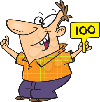 Royalty Free Clipart Image of a Man Bidding