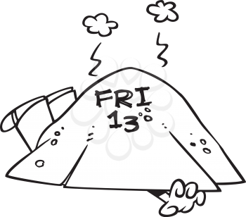 Royalty Free Clipart Image of a Man on Friday the 13th