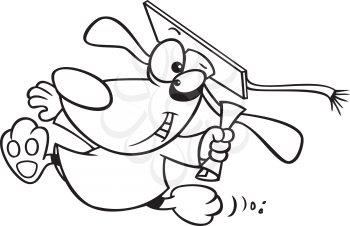 Royalty Free Clipart Image of a Dog Graduating