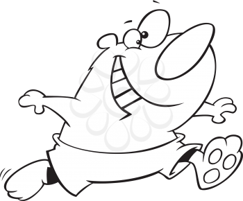 Royalty Free Clipart Image of a Bear Wearing a Bathing Suit