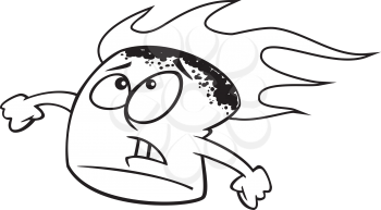 Royalty Free Clipart Image of a Marshmallow on Fire